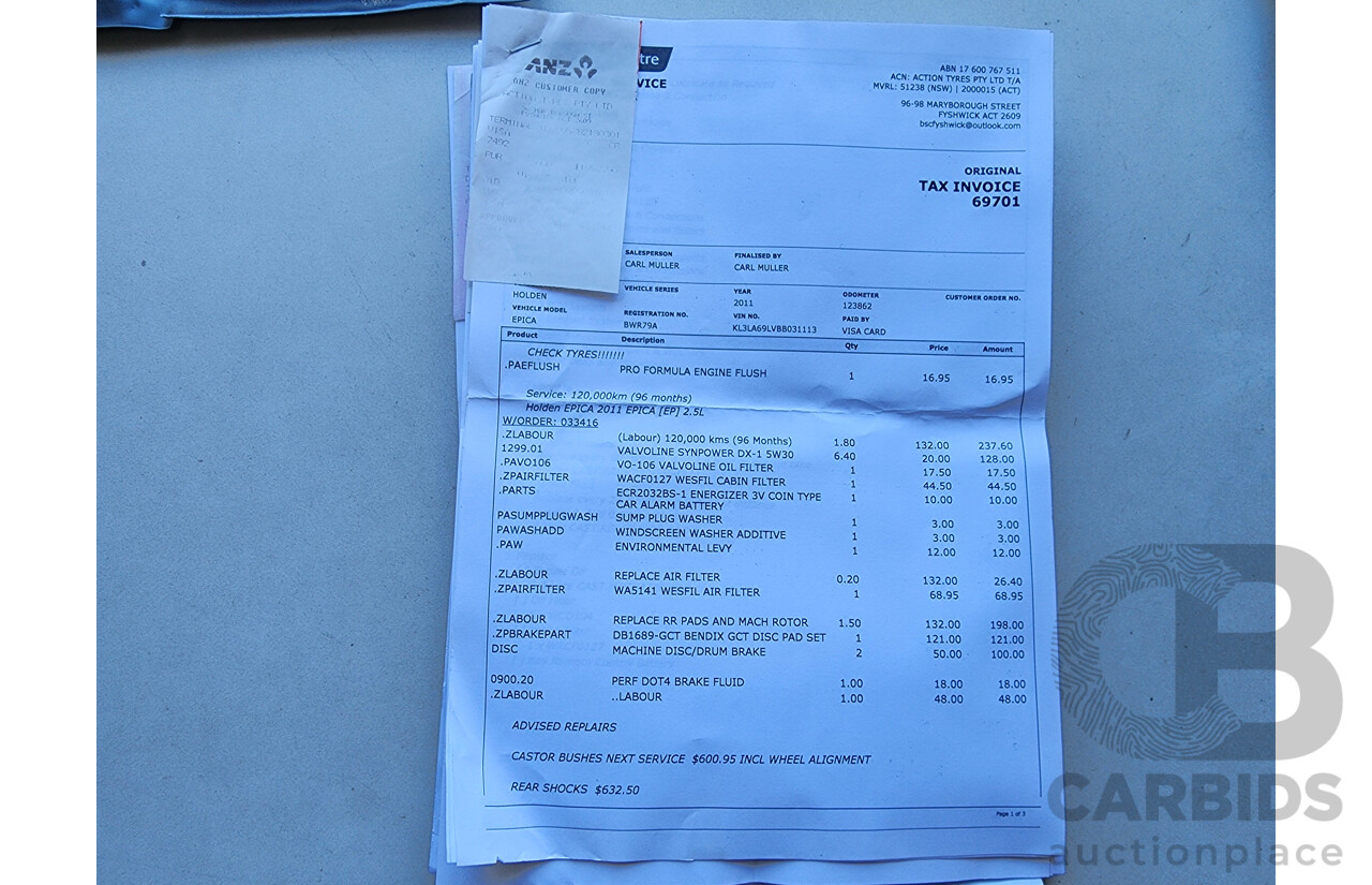 3/2011 Holden Epica CDXi EP MY11 4d Sedan Grey 2.5L