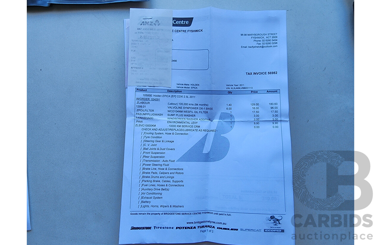 3/2011 Holden Epica CDXi EP MY11 4d Sedan Grey 2.5L