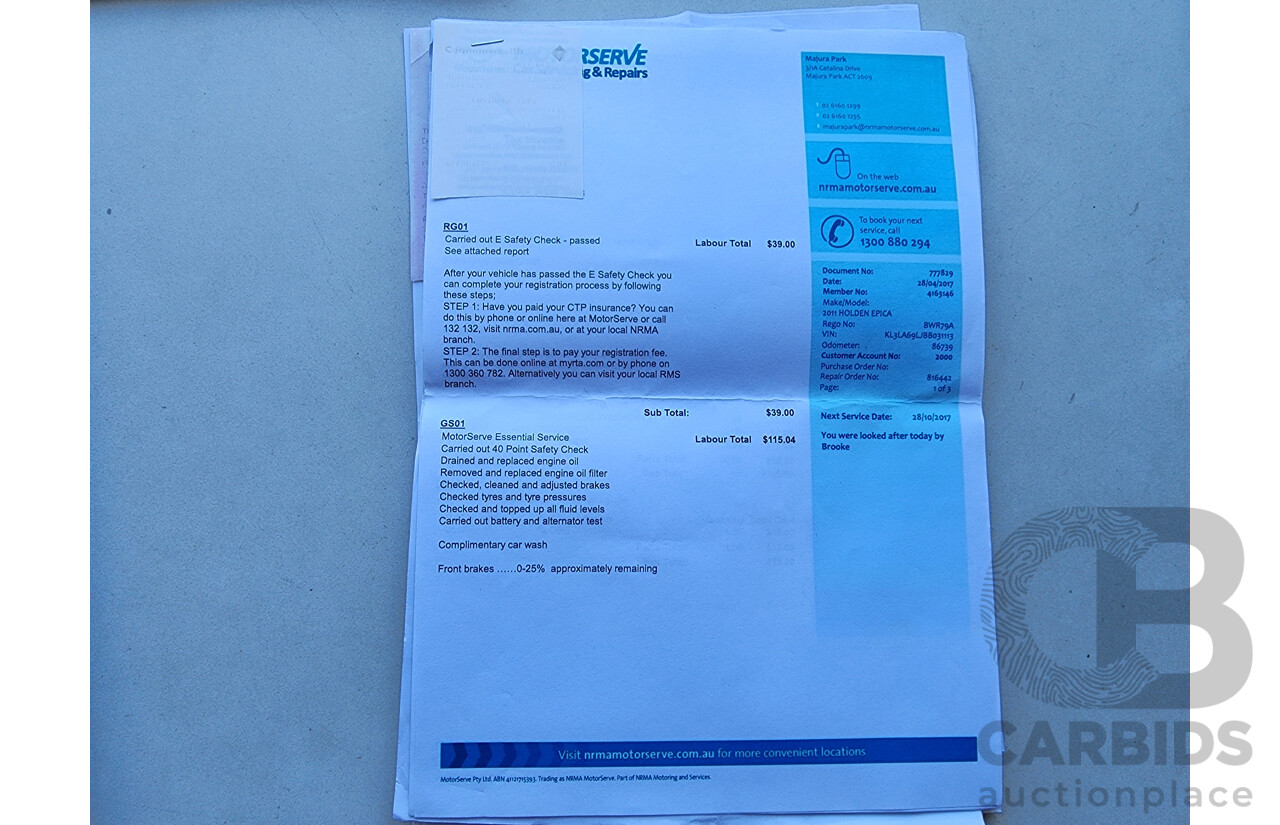 3/2011 Holden Epica CDXi EP MY11 4d Sedan Grey 2.5L