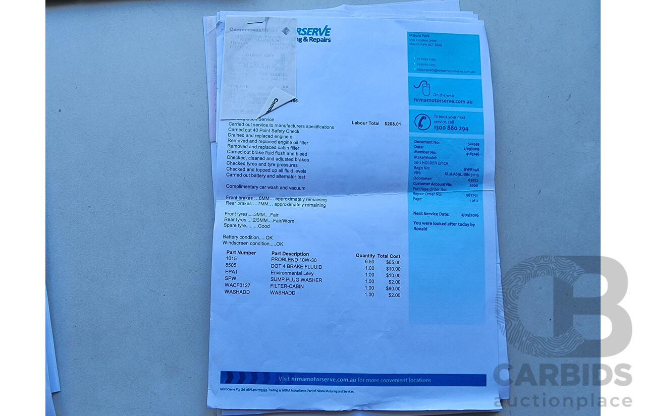 3/2011 Holden Epica CDXi EP MY11 4d Sedan Grey 2.5L