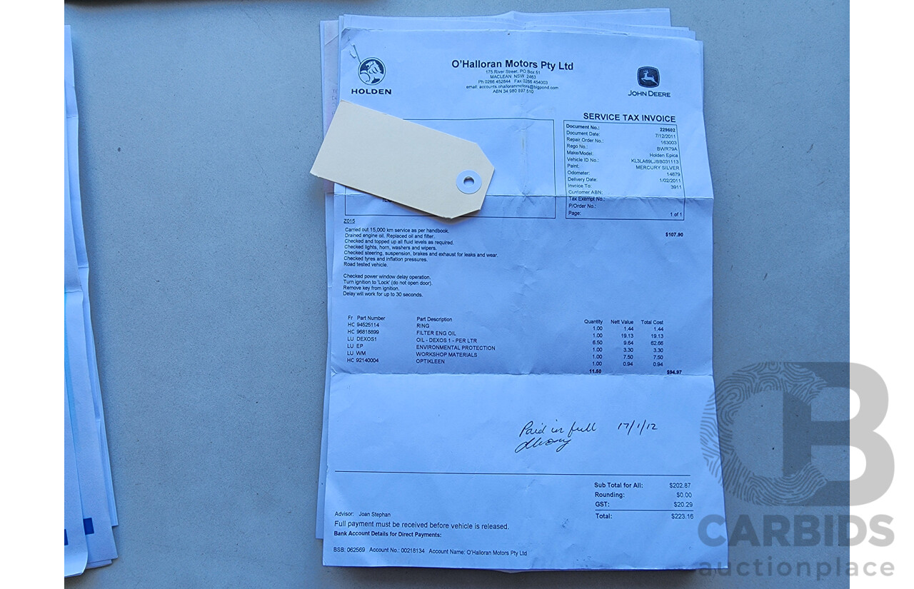 3/2011 Holden Epica CDXi EP MY11 4d Sedan Grey 2.5L