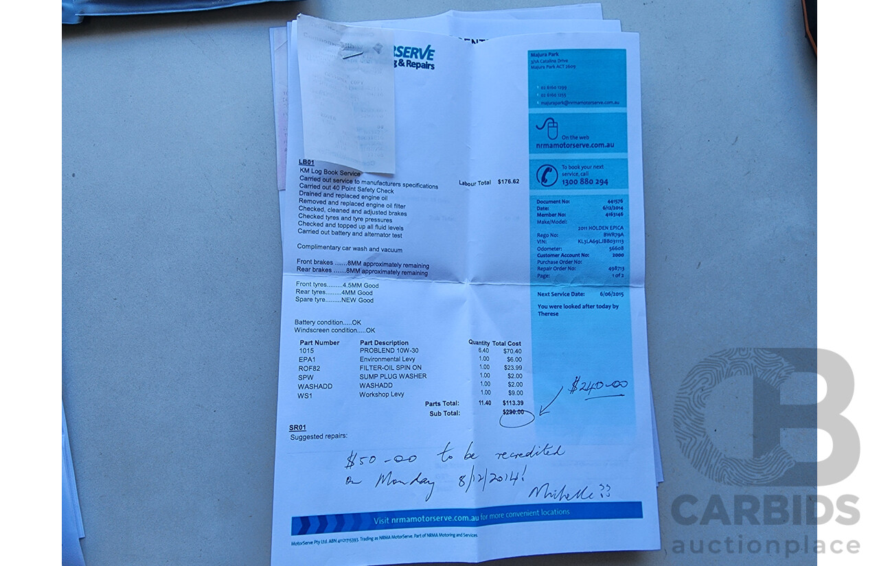 3/2011 Holden Epica CDXi EP MY11 4d Sedan Grey 2.5L