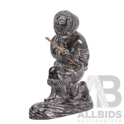 Hand Made Soapstone Inuit Carving Eskimo