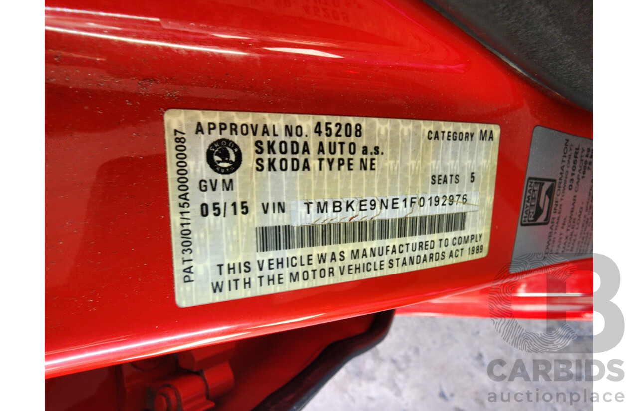 2/2015 Skoda Octavia RS 162 TSI NE MY15 4d Wagon Red 2.0L