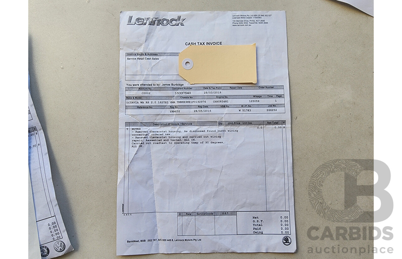 2/2015 Skoda Octavia RS 162 TSI NE MY15 4d Wagon Red 2.0L