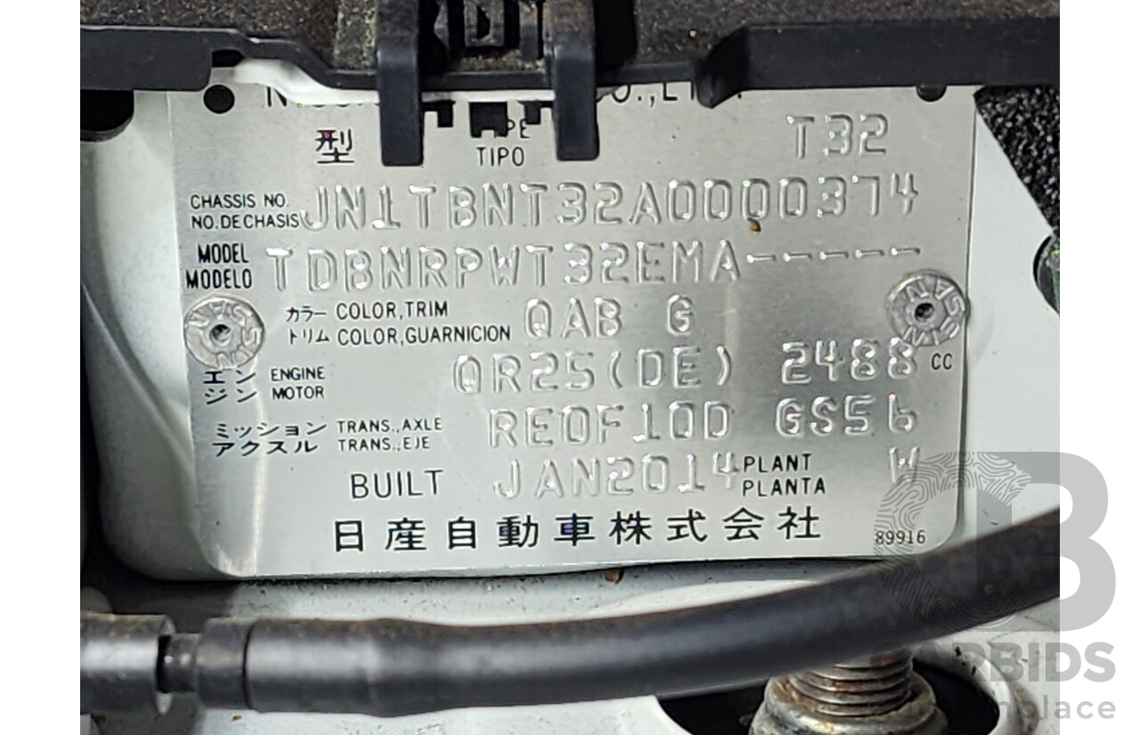 3/2014 Nissan X-Trail ST (4x4) T32 4d Wagon White 2.5L