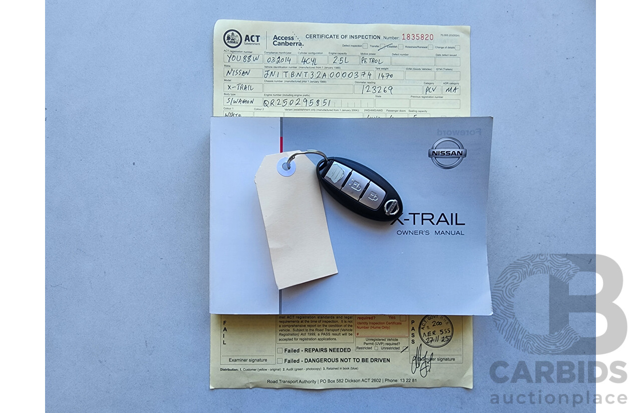 3/2014 Nissan X-Trail ST (4x4) T32 4d Wagon White 2.5L