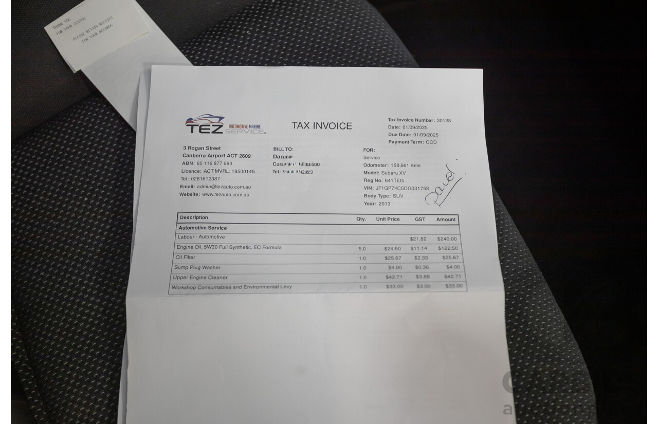 07/2013 Subaru XV 2.0i-L (AWD) MY13 4D Wagon White 2.0L