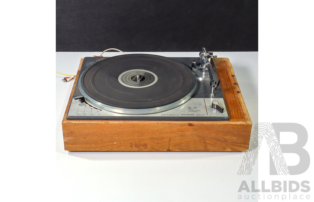 Vintage GL-75 Goldring Lenco Turntable, Made in Switzerland