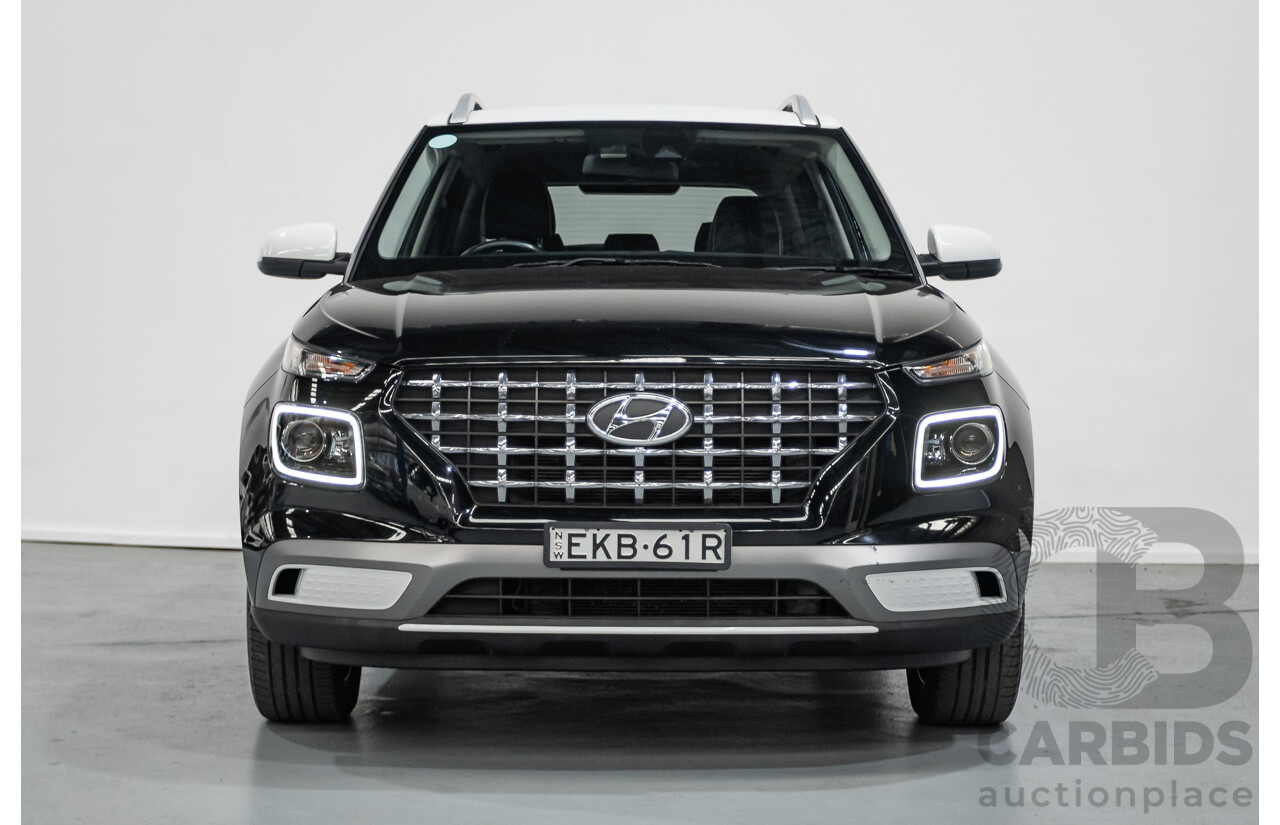 8/2020 Hyundai Venue Elite QX.2 MY20 4d Wagon Black Metallic 1.6L