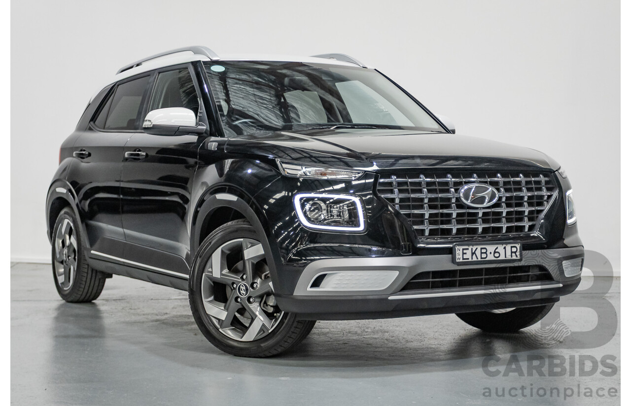 8/2020 Hyundai Venue Elite QX.2 MY20 4d Wagon Black Metallic 1.6L