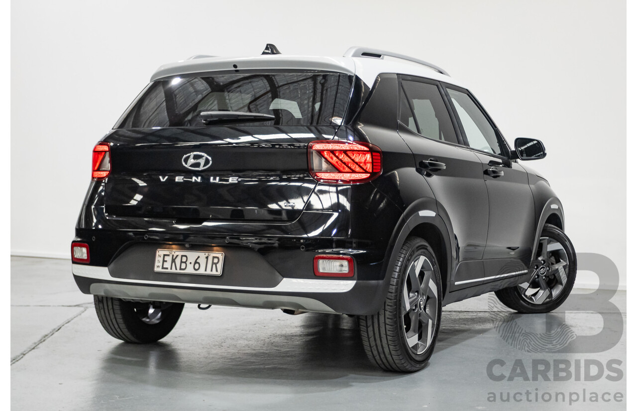 8/2020 Hyundai Venue Elite QX.2 MY20 4d Wagon Black Metallic 1.6L