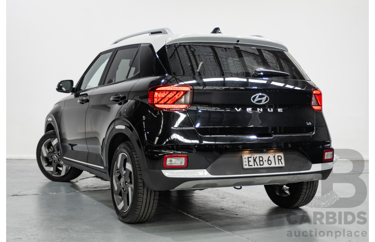 8/2020 Hyundai Venue Elite QX.2 MY20 4d Wagon Black Metallic 1.6L