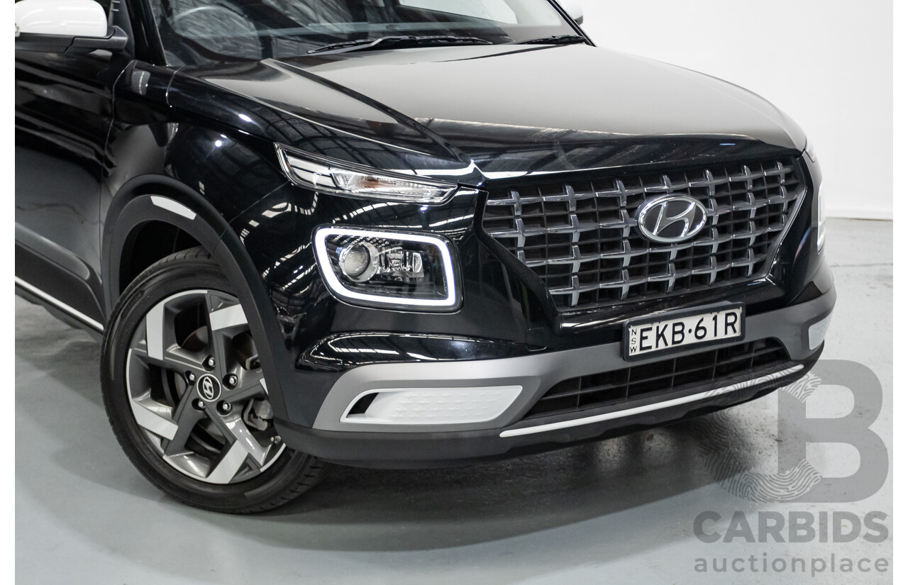 8/2020 Hyundai Venue Elite QX.2 MY20 4d Wagon Black Metallic 1.6L