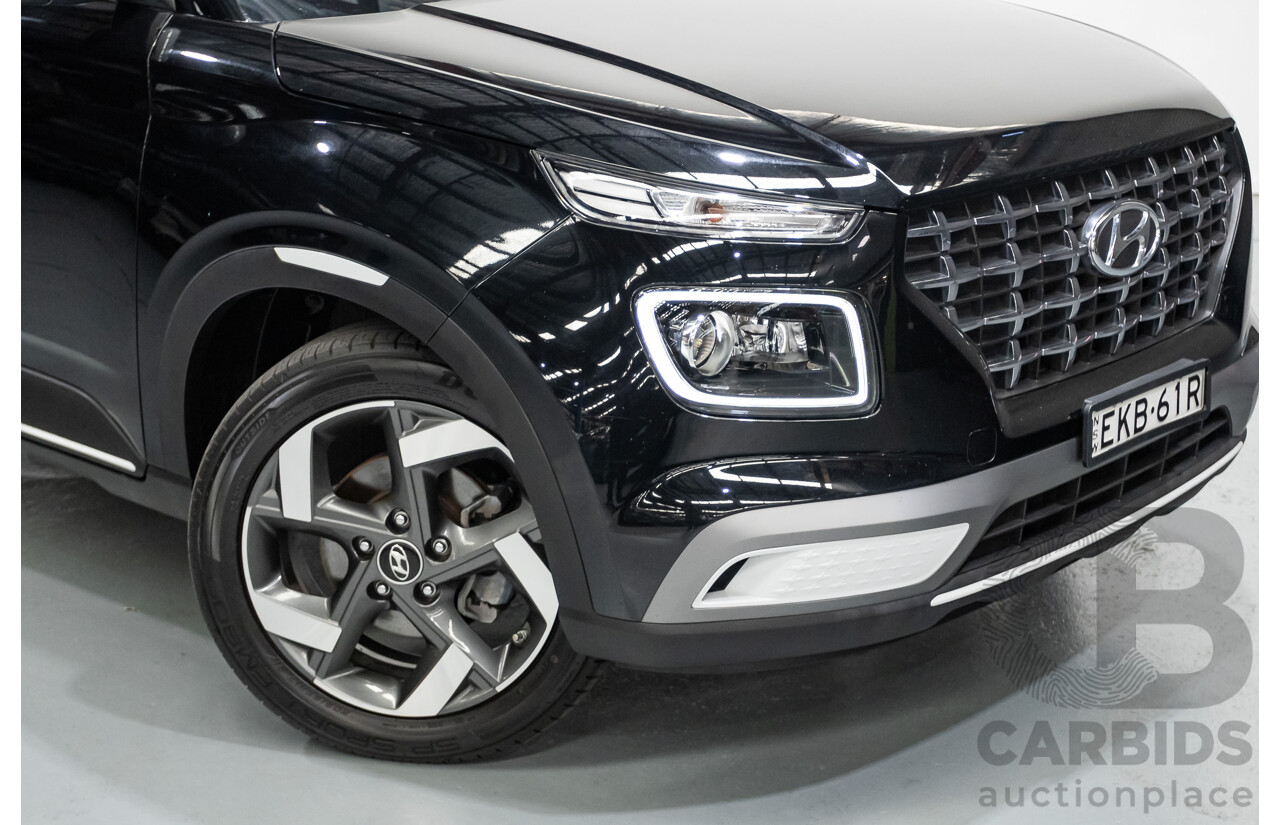 8/2020 Hyundai Venue Elite QX.2 MY20 4d Wagon Black Metallic 1.6L