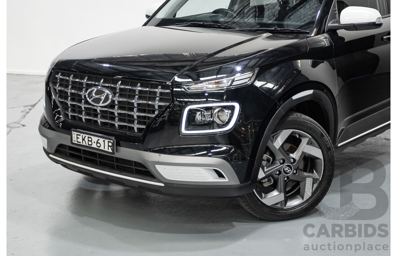 8/2020 Hyundai Venue Elite QX.2 MY20 4d Wagon Black Metallic 1.6L