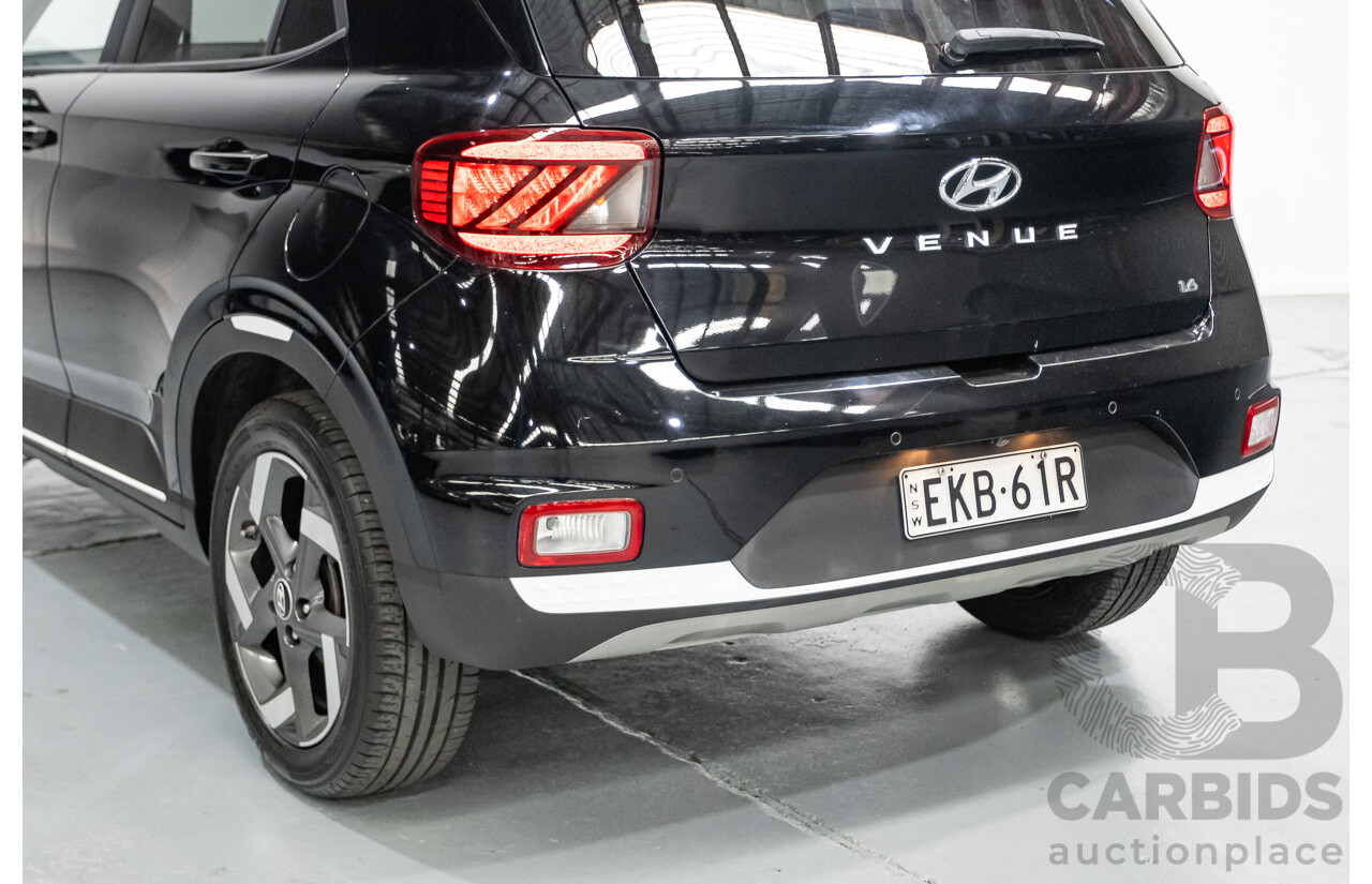 8/2020 Hyundai Venue Elite QX.2 MY20 4d Wagon Black Metallic 1.6L