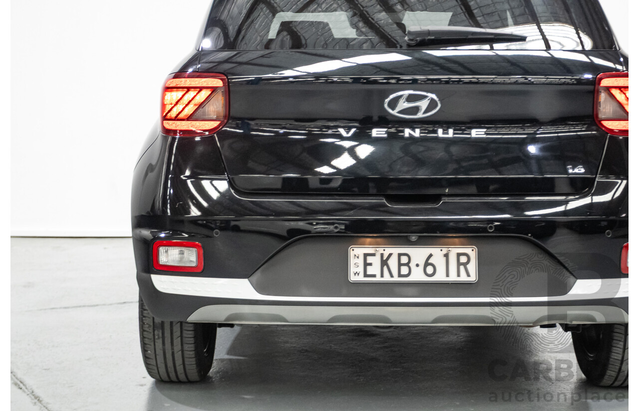 8/2020 Hyundai Venue Elite QX.2 MY20 4d Wagon Black Metallic 1.6L