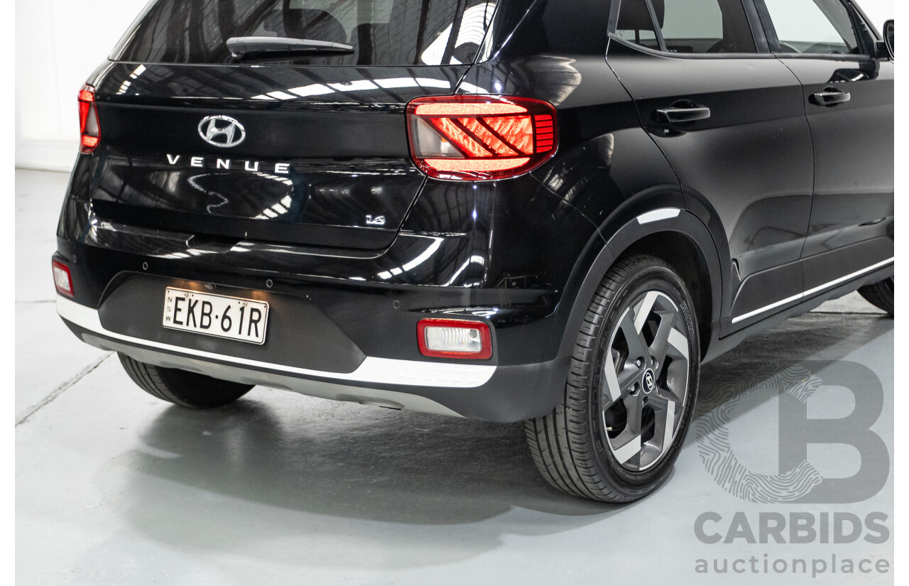 8/2020 Hyundai Venue Elite QX.2 MY20 4d Wagon Black Metallic 1.6L