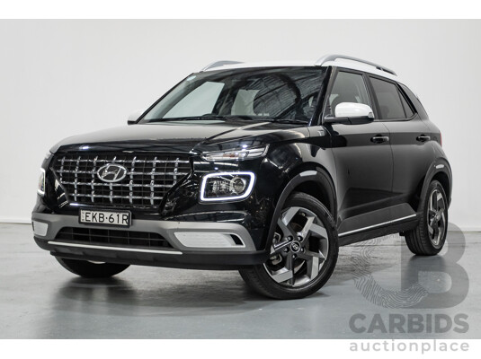 8/2020 Hyundai Venue Elite QX.2 MY20 4d Wagon Black Metallic 1.6L