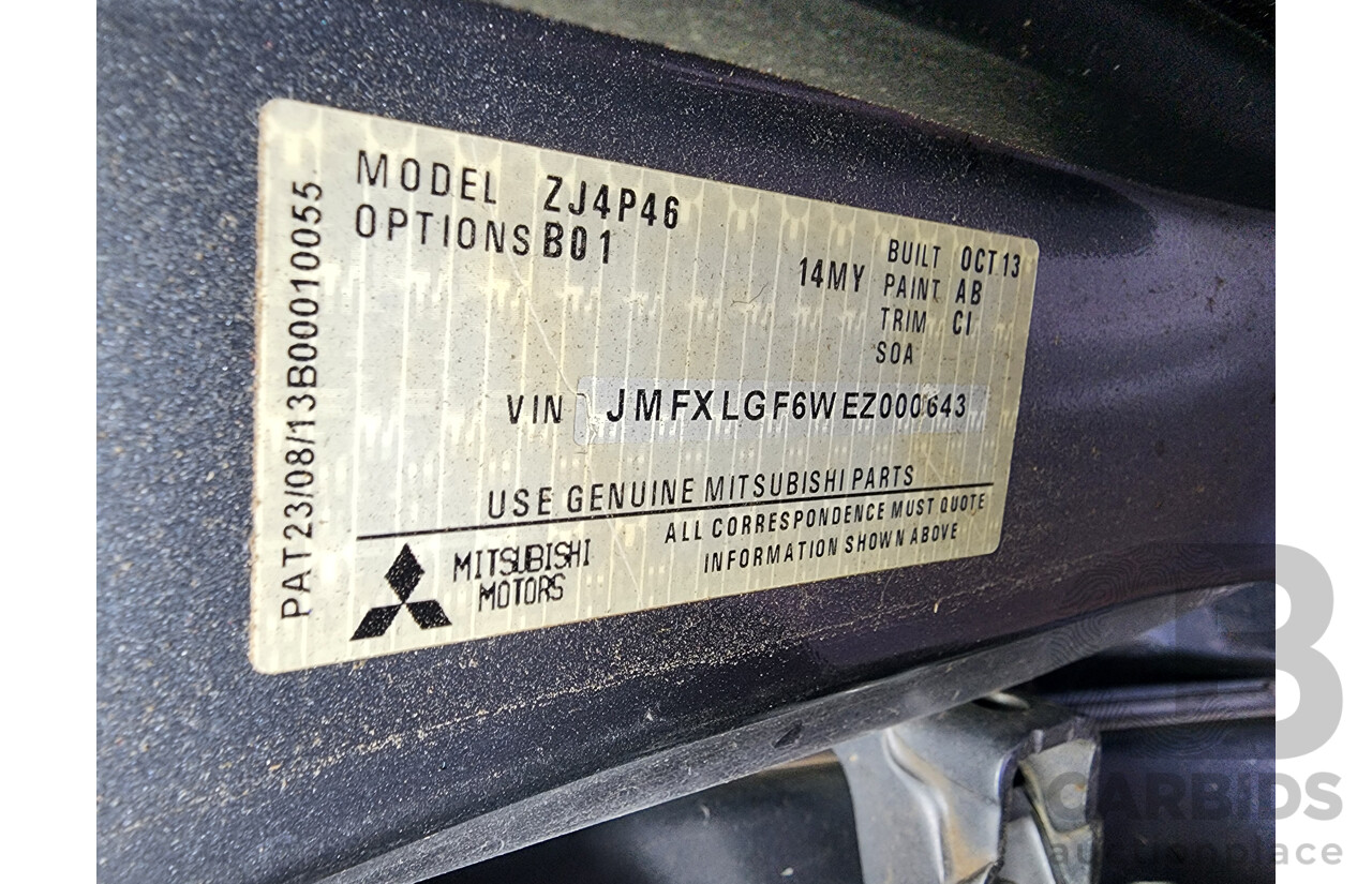 12/2013 Mitsubishi Outlander Aspire (4x4) ZJ MY14 4d Wagon Grey 2.3L