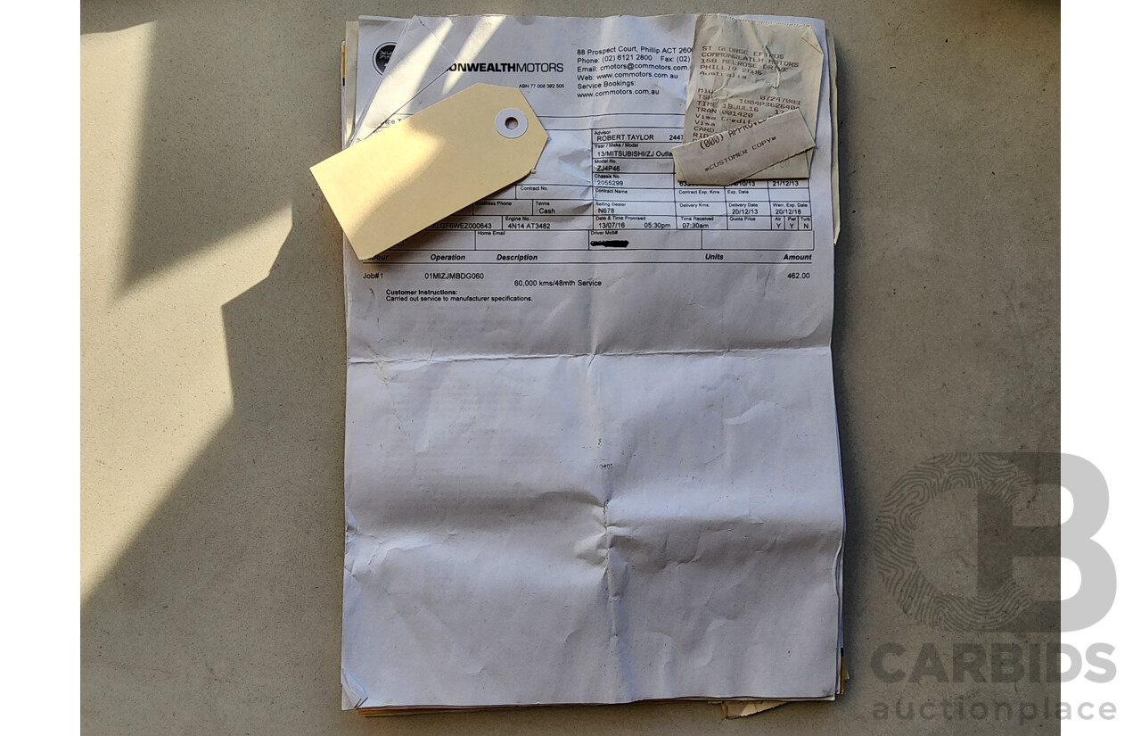 12/2013 Mitsubishi Outlander Aspire (4x4) ZJ MY14 4d Wagon Grey 2.3L