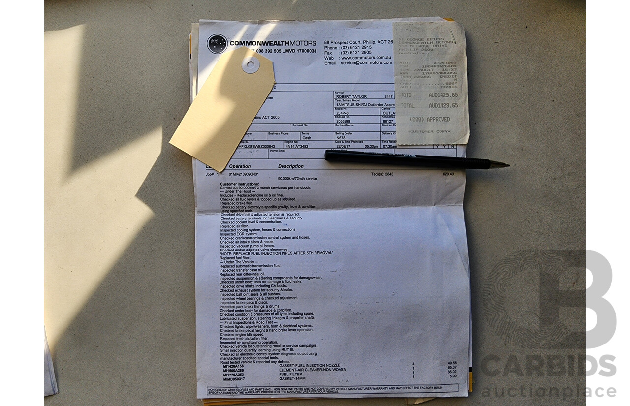 12/2013 Mitsubishi Outlander Aspire (4x4) ZJ MY14 4d Wagon Grey 2.3L