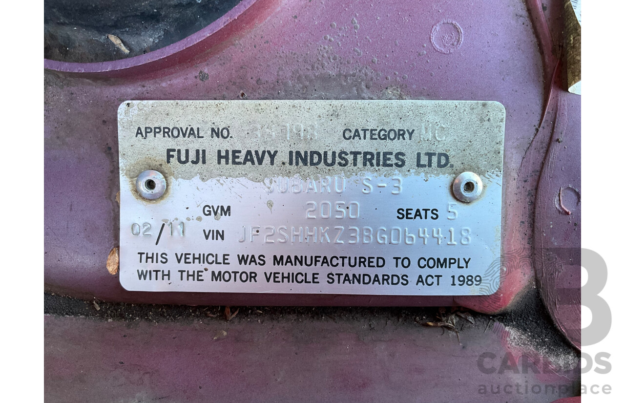 2/2011 Subaru Forester 2.0D Premium MY11 4d Wagon Turbo Diesel Red 2.0L