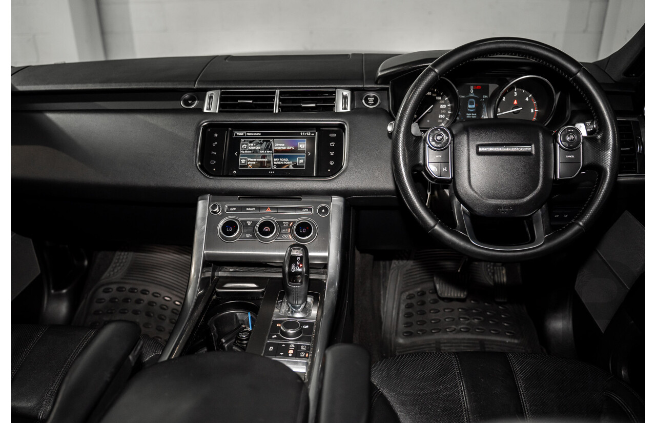 11/2015 Land Rover Range Rover Sport 3.0 TdV6 SE (AWD) LW MY15 4d Wagon Santorini Black Metallic Turbo Diesel V6 3.0L