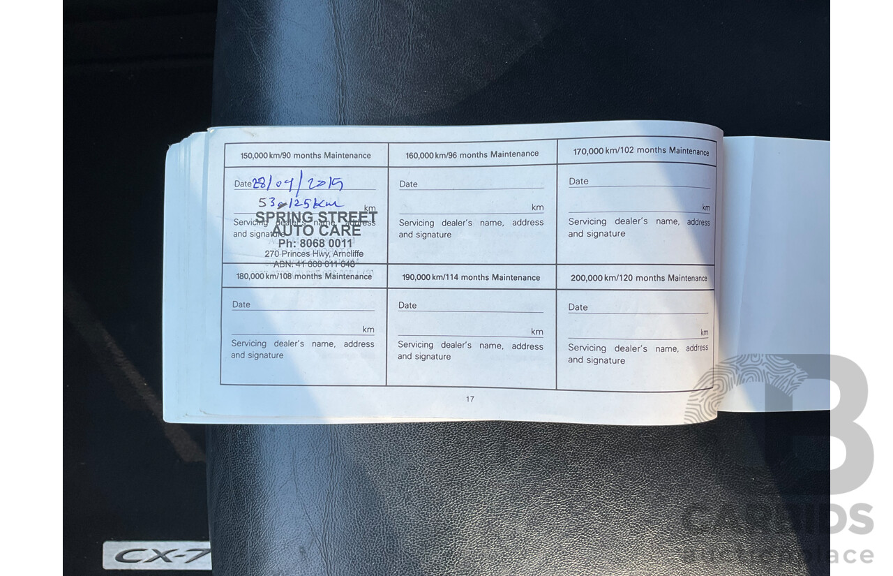 8/2011 Mazda Cx-7 Luxury Sports (AWD) ER MY10 4d Wagon White Turbo 2.3L