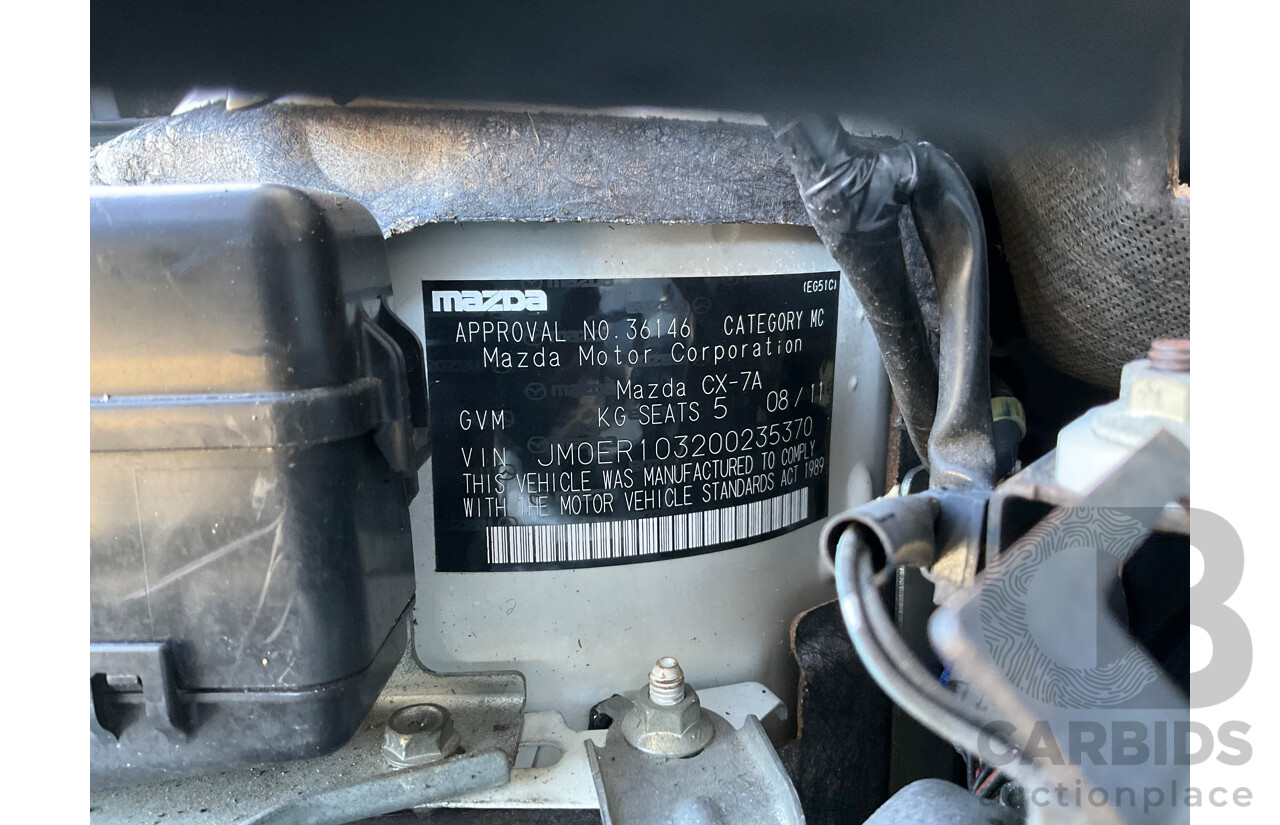 8/2011 Mazda Cx-7 Luxury Sports (AWD) ER MY10 4d Wagon White Turbo 2.3L