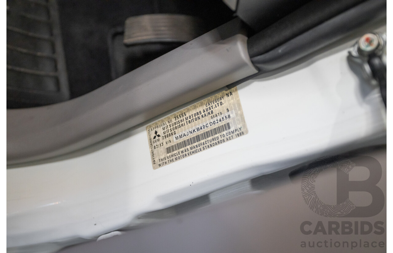 02/2013 Mitsubishi Triton GL-R (4x4) MN MY12 Double Cab Utility White Turbo Diesel 2.5L