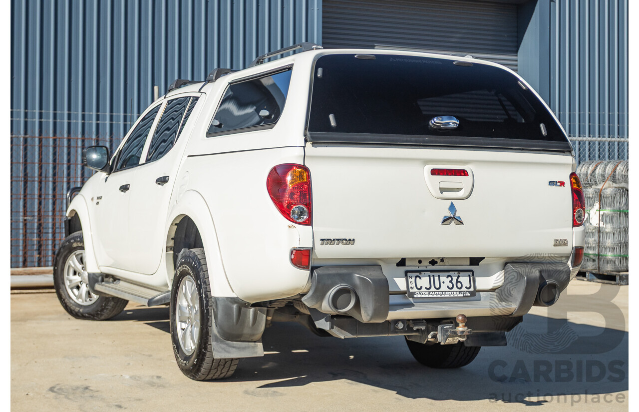02/2013 Mitsubishi Triton GL-R (4x4) MN MY12 Double Cab Utility White Turbo Diesel 2.5L