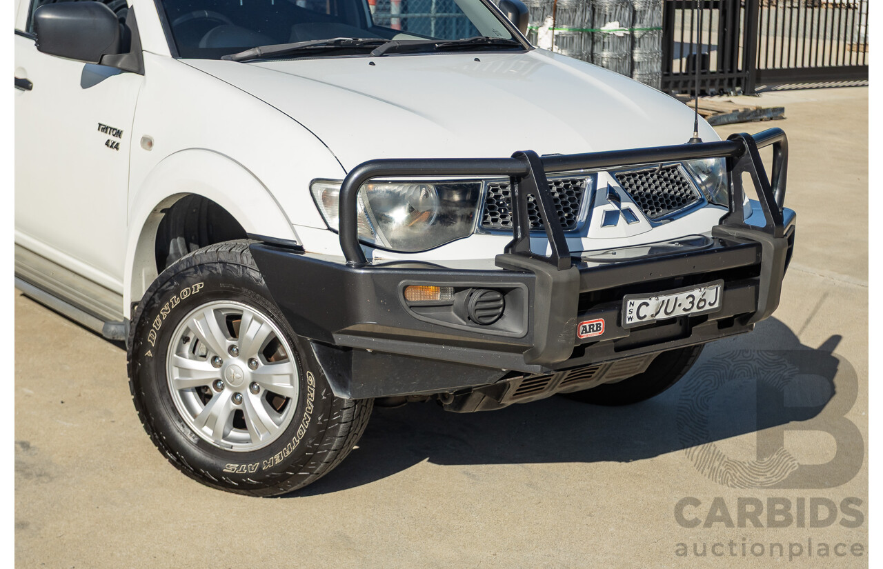 02/2013 Mitsubishi Triton GL-R (4x4) MN MY12 Double Cab Utility White Turbo Diesel 2.5L