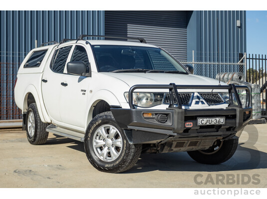 02/2013 Mitsubishi Triton GL-R (4x4) MN MY12 Double Cab Utility White Turbo Diesel 2.5L