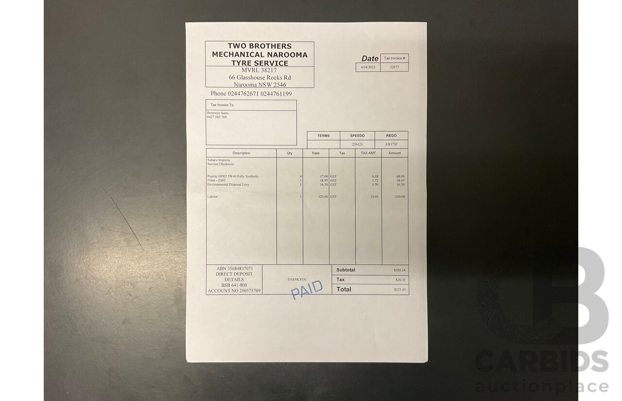 11/2005 Subaru Impreza 2.0i (AWD) MY06 5d Hatchback White 2.0L