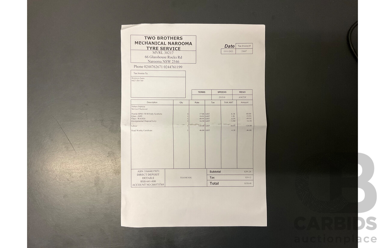 11/2005 Subaru Impreza 2.0i (AWD) MY06 5d Hatchback White 2.0L