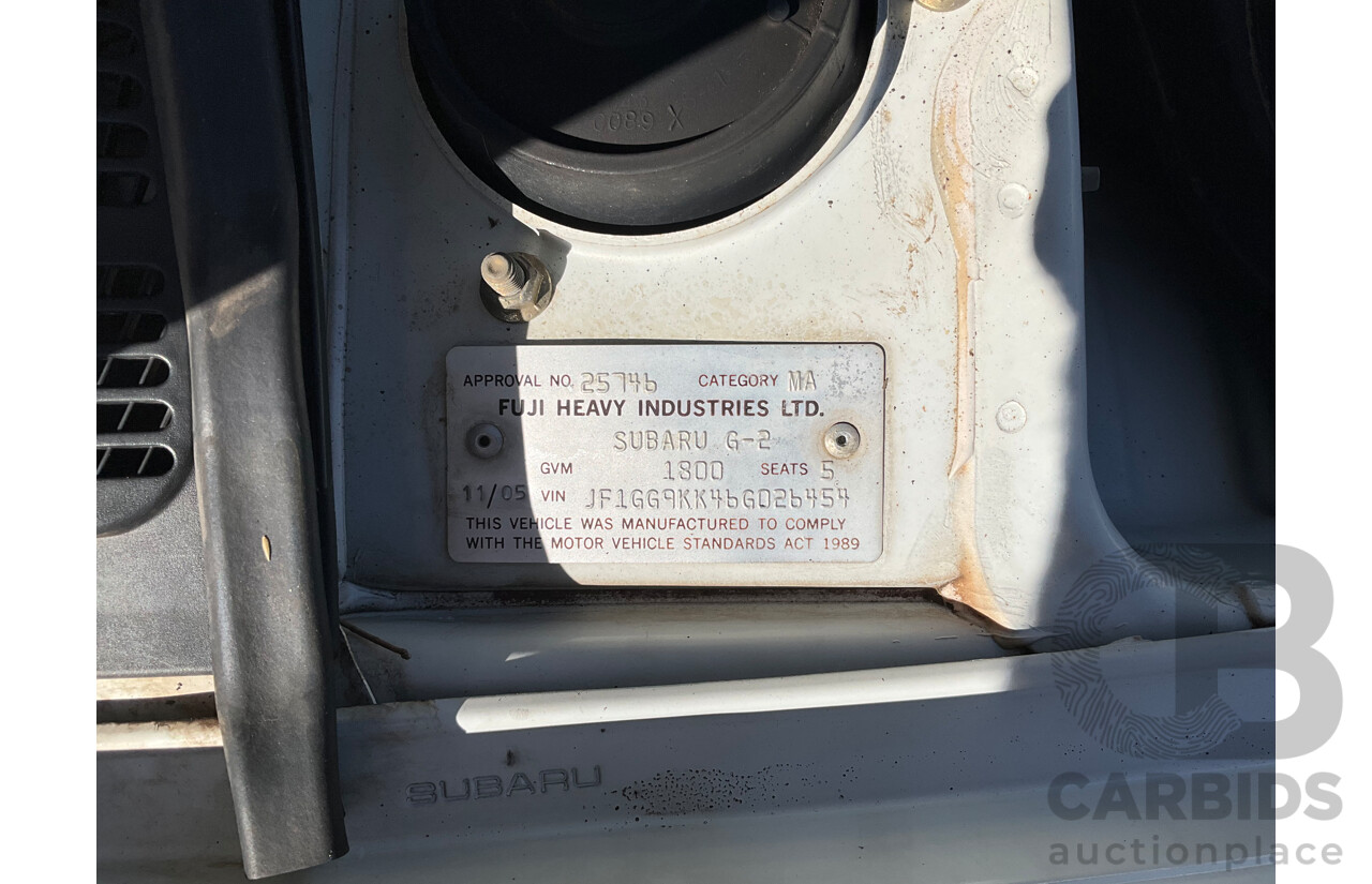 11/2005 Subaru Impreza 2.0i (AWD) MY06 5d Hatchback White 2.0L