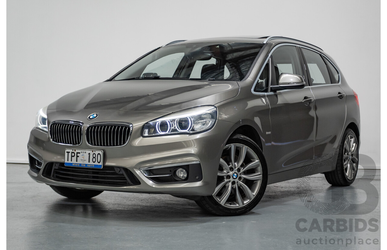 6/2017 BMW 220i Active Tourer Luxury Line F45 4D Wagon Platin Silver Metallic Turbo 2.0L