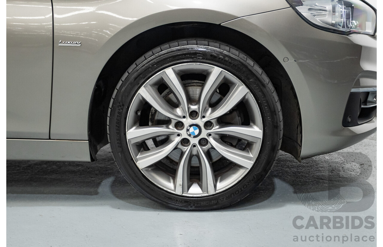 6/2017 BMW 220i Active Tourer Luxury Line F45 4D Wagon Platin Silver Metallic Turbo 2.0L