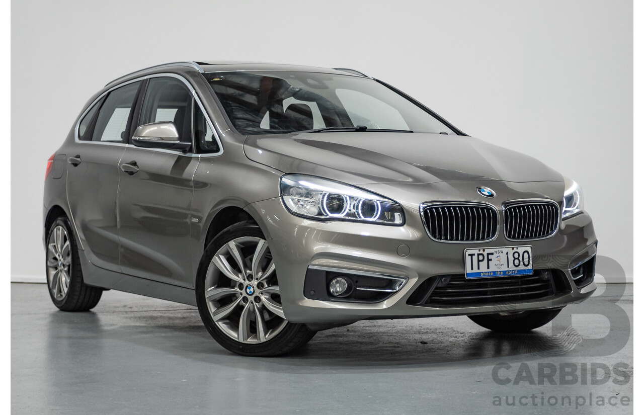 6/2017 BMW 220i Active Tourer Luxury Line F45 4D Wagon Platin Silver Metallic Turbo 2.0L