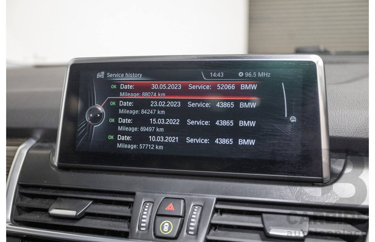 6/2017 BMW 220i Active Tourer Luxury Line F45 4D Wagon Platin Silver Metallic Turbo 2.0L