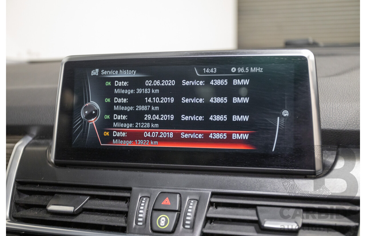 6/2017 BMW 220i Active Tourer Luxury Line F45 4D Wagon Platin Silver Metallic Turbo 2.0L