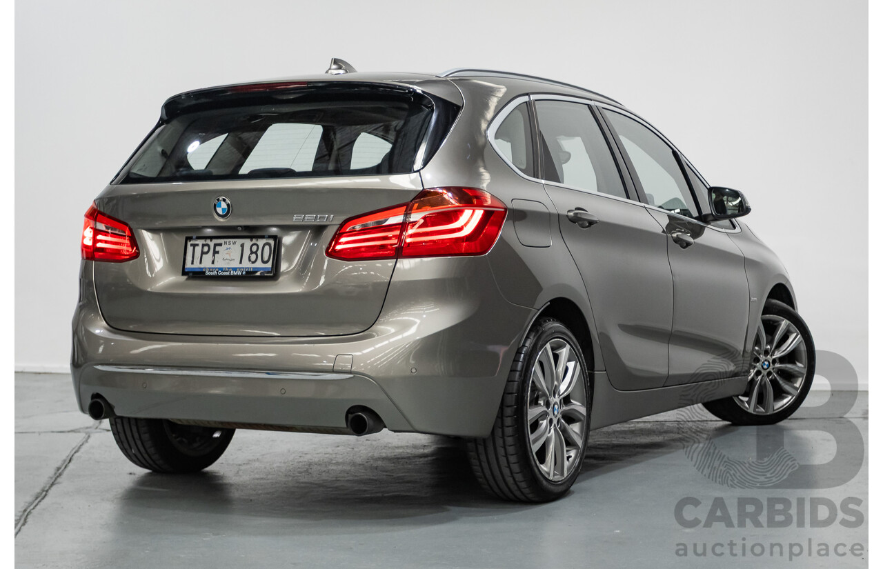 6/2017 BMW 220i Active Tourer Luxury Line F45 4D Wagon Platin Silver Metallic Turbo 2.0L