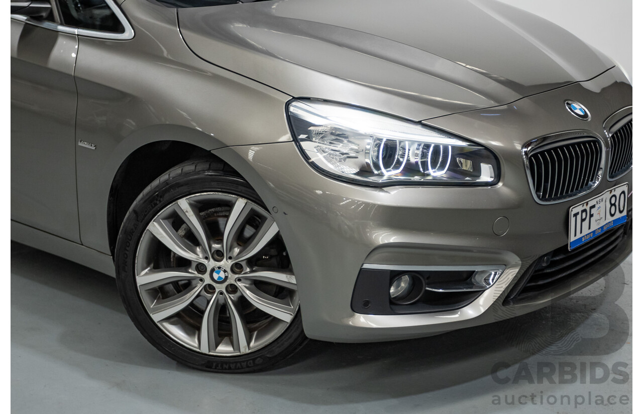 6/2017 BMW 220i Active Tourer Luxury Line F45 4D Wagon Platin Silver Metallic Turbo 2.0L