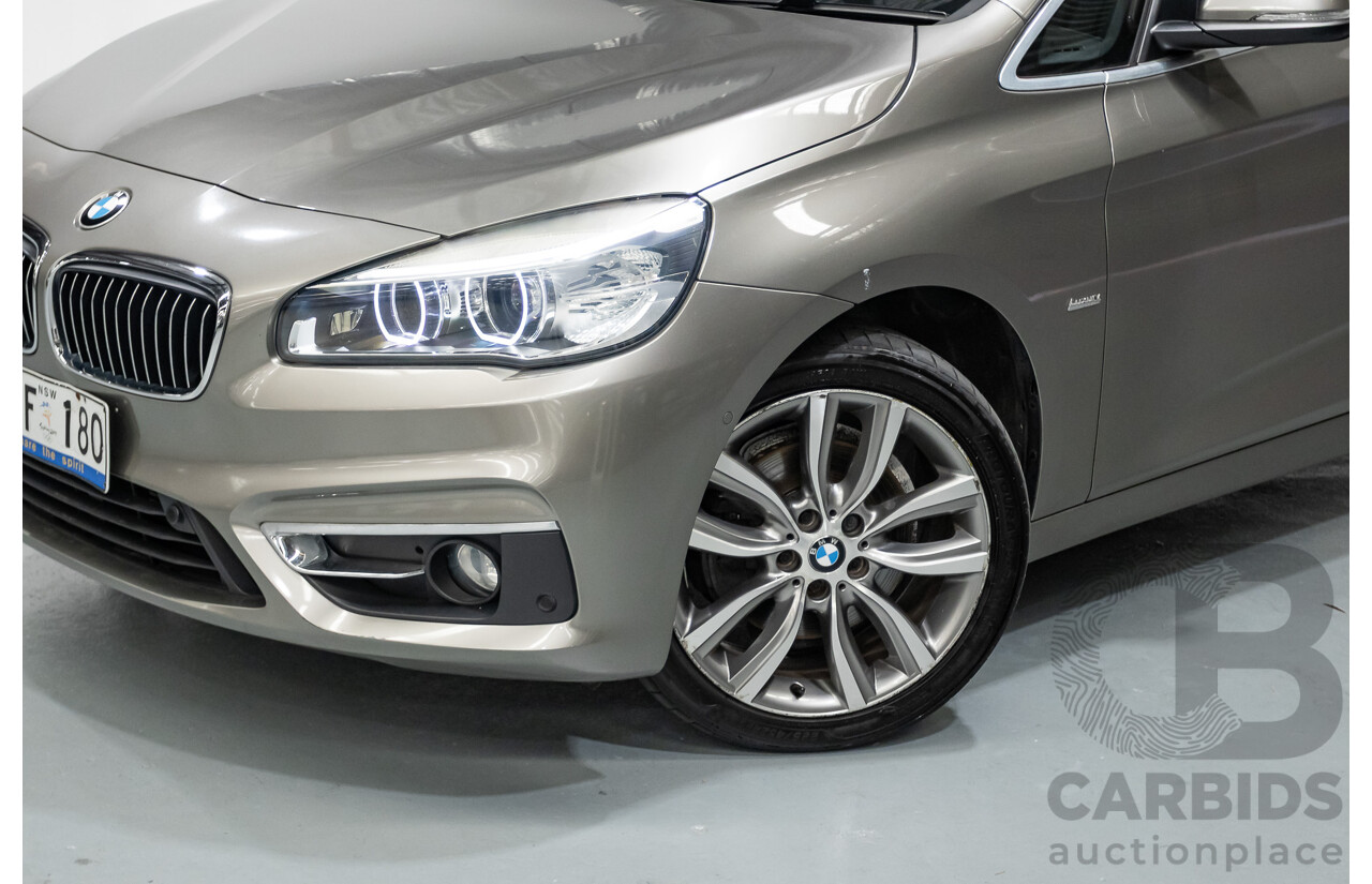 6/2017 BMW 220i Active Tourer Luxury Line F45 4D Wagon Platin Silver Metallic Turbo 2.0L
