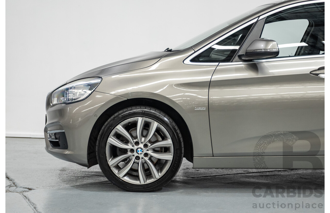 6/2017 BMW 220i Active Tourer Luxury Line F45 4D Wagon Platin Silver Metallic Turbo 2.0L