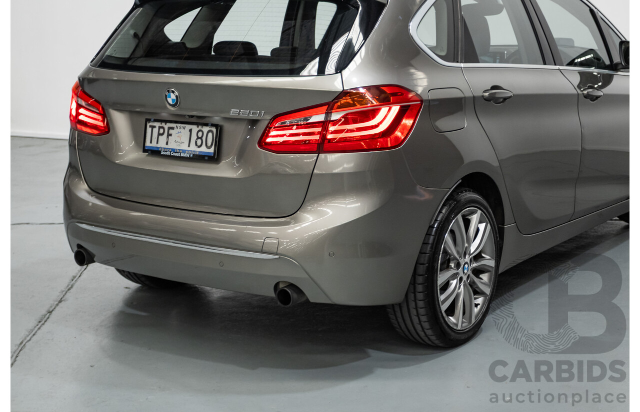 6/2017 BMW 220i Active Tourer Luxury Line F45 4D Wagon Platin Silver Metallic Turbo 2.0L