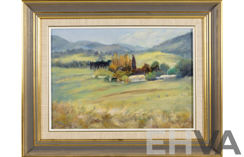 Joy Buckland (20th Century, Australian), on Mugga Mugga, Original Oil on Canvas Board, 37 X 48 Cm (frame)