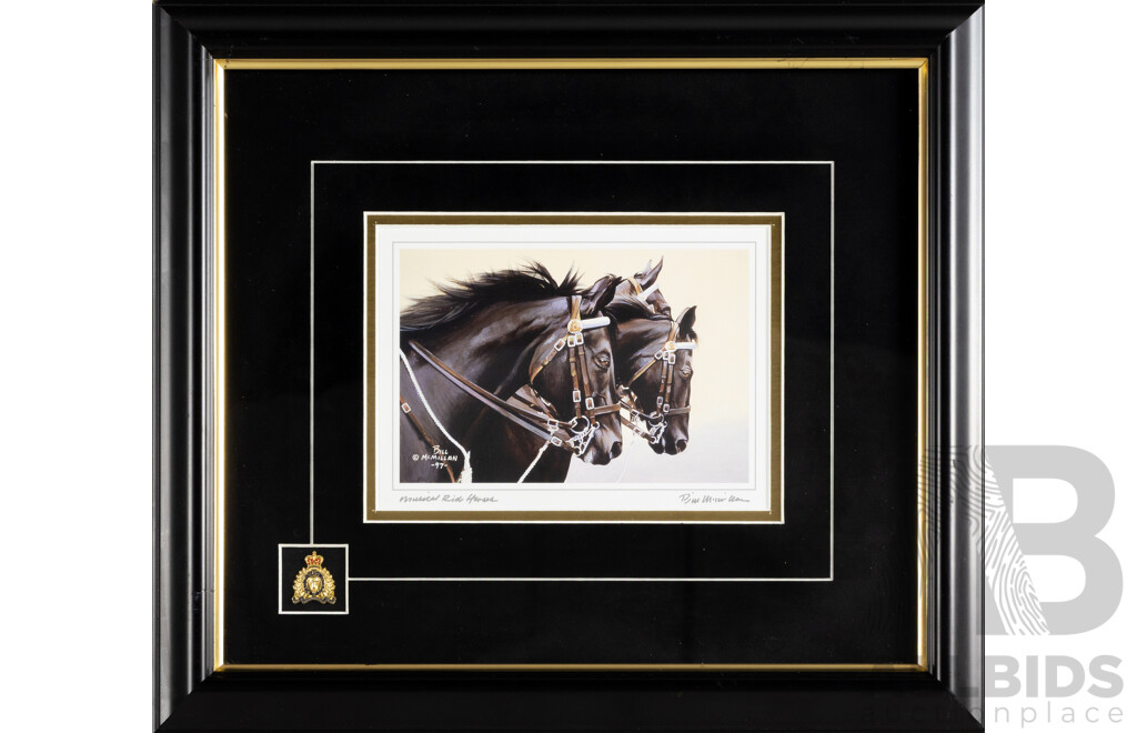 Bill McMillan, (20th Century, Canadian), Musical Ride Horse (1997), Wonderful Original Colour Reproduction Print After Original, 36 x 41 cm (frame)